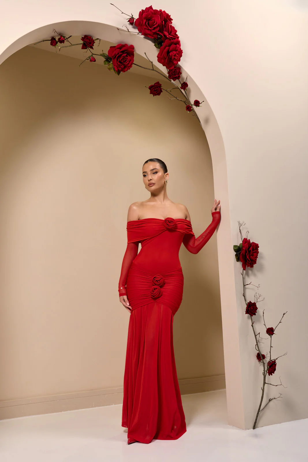 VIVIENNE BARDOT MAXI DRESS | RED - SALE - Image 6