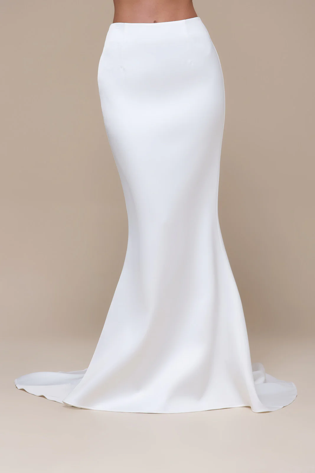 VIVIENNE HIGH WAIST MERMAID SKIRT WITH TRAIN | IVORY - Image 12
