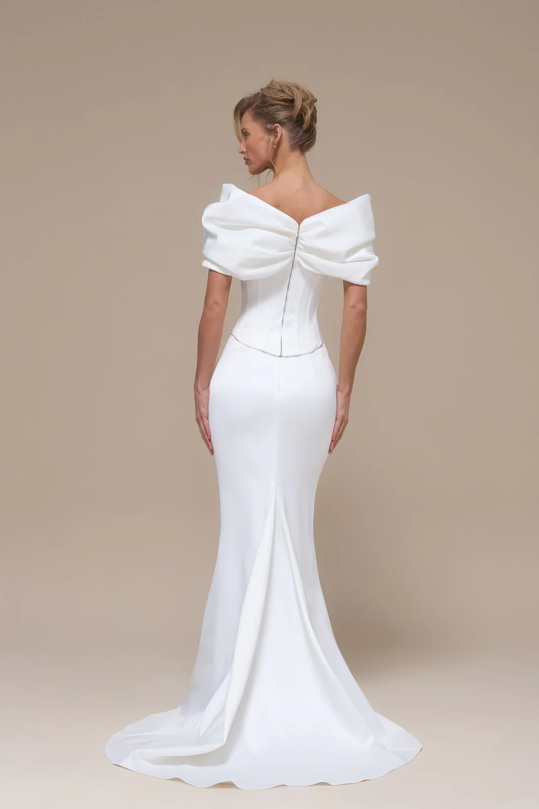 VIVIENNE OFF SHOULDER GATHERED CORSET | IVORY - Image 6