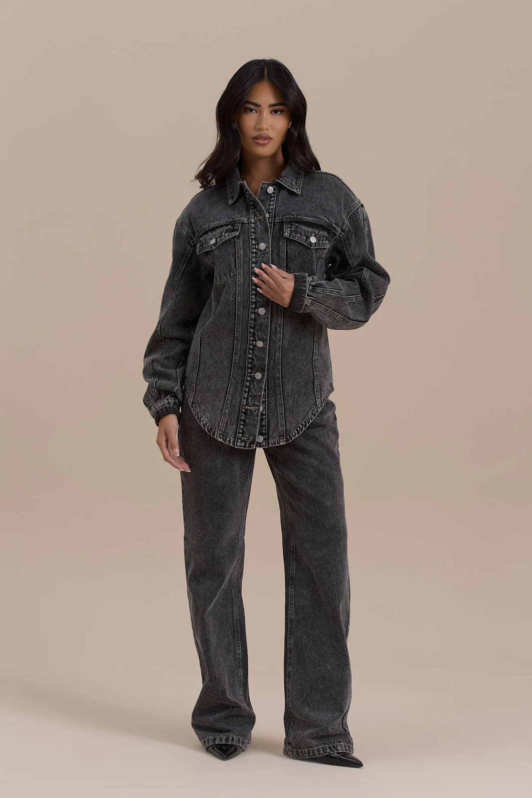 WANDER STRAIGHT LEG JEANS WITH ADJUSTABLE WAIST | DARK WASH DENIM - Image 24