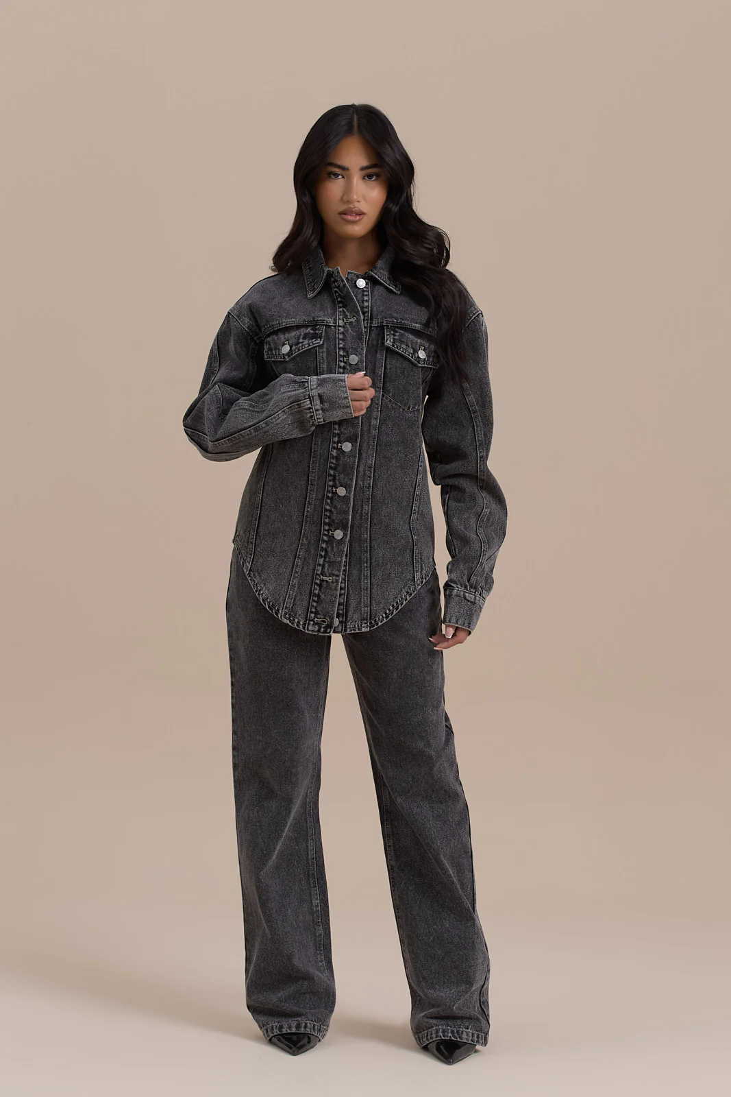 WANDER STRAIGHT LEG JEANS WITH ADJUSTABLE WAIST | DARK WASH DENIM - Image 5