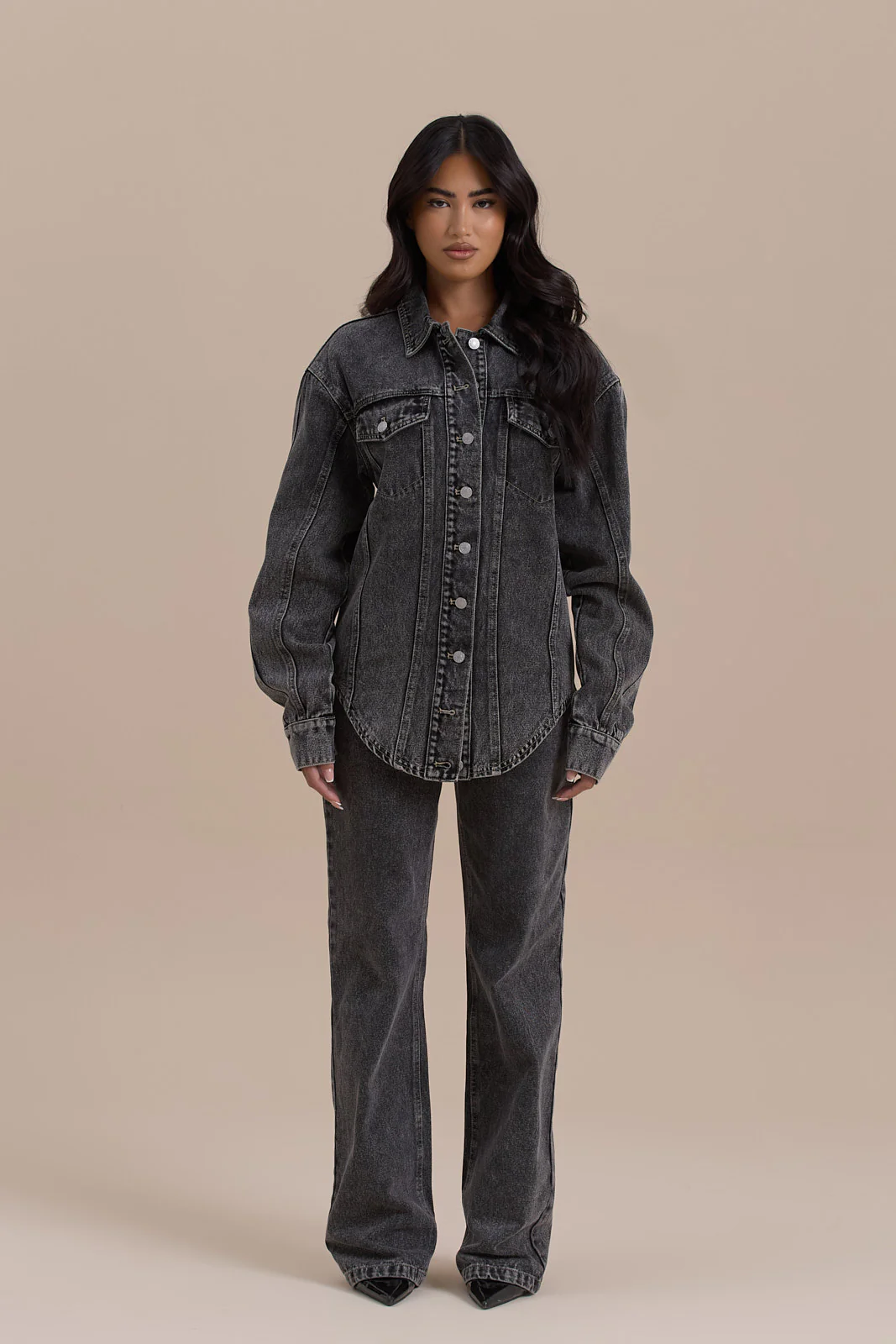 WANDER STRAIGHT LEG JEANS WITH ADJUSTABLE WAIST | DARK WASH DENIM - Image 9