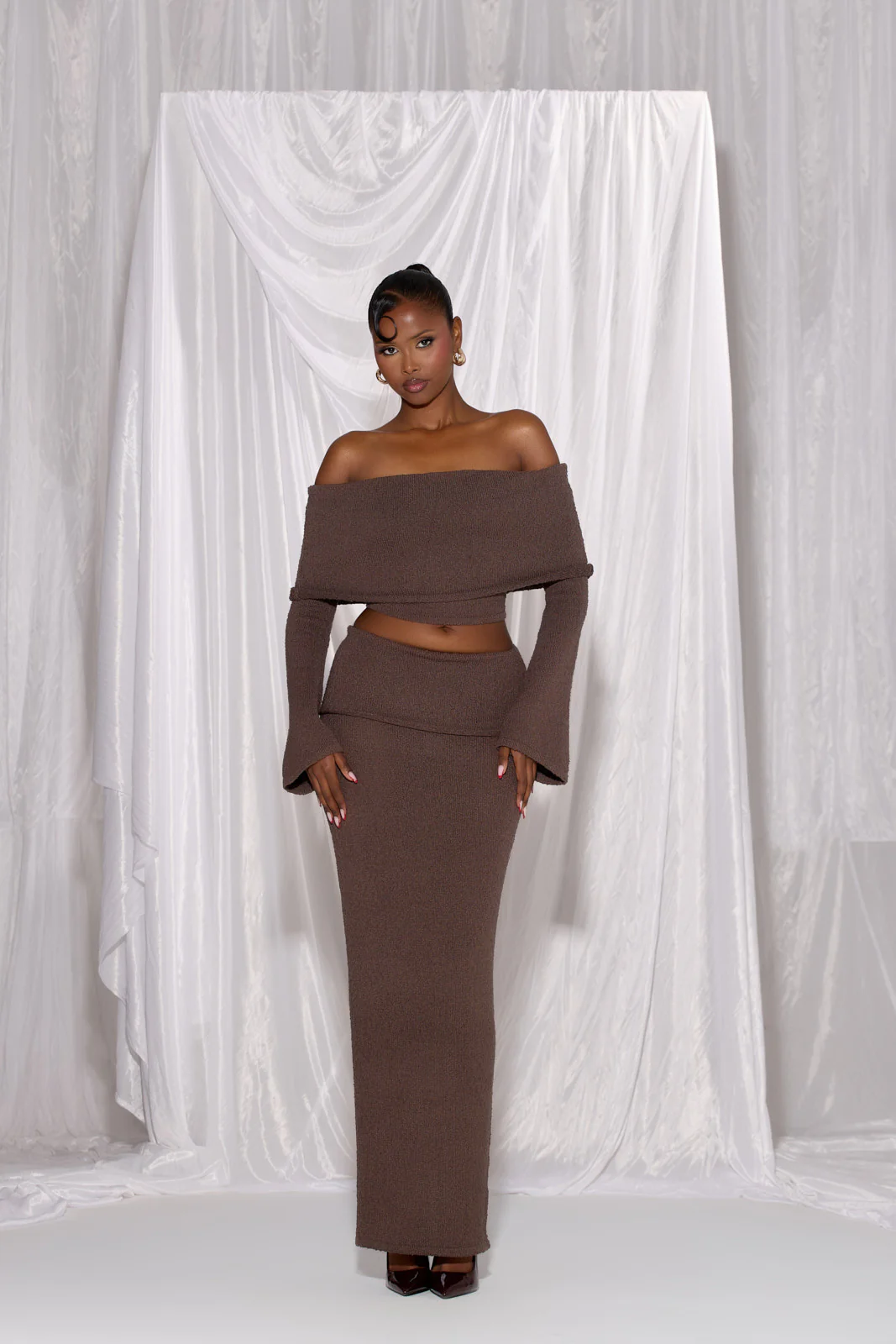 YASMIN BOUCLE KNIT CO-ORD | CHOCOLATE - Image 10