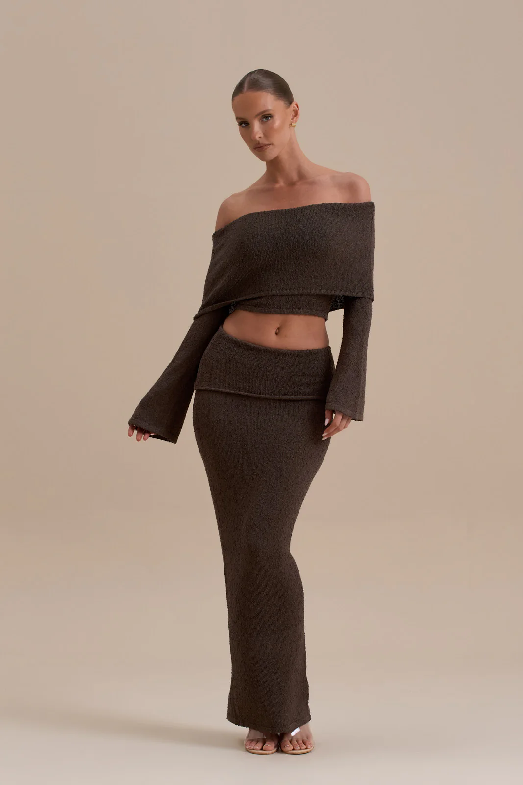 YASMIN BOUCLE KNIT CO-ORD | CHOCOLATE - Image 3