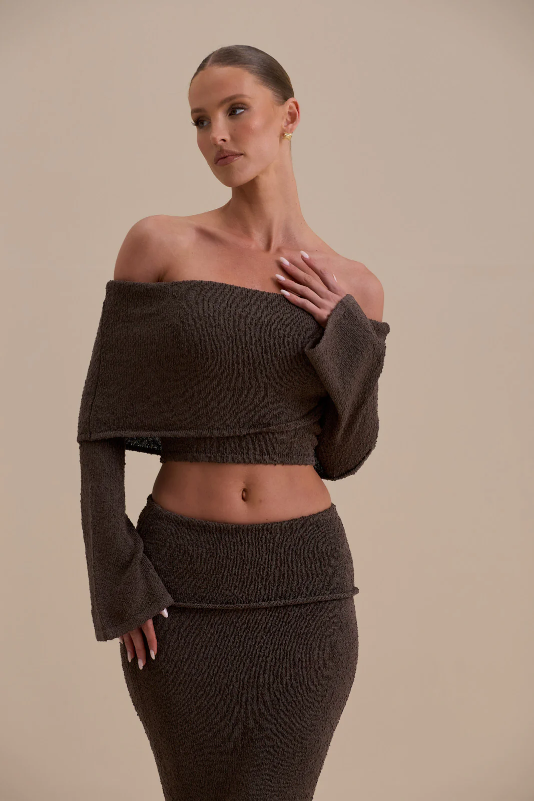YASMIN BOUCLE KNIT CO-ORD | CHOCOLATE - Image 4