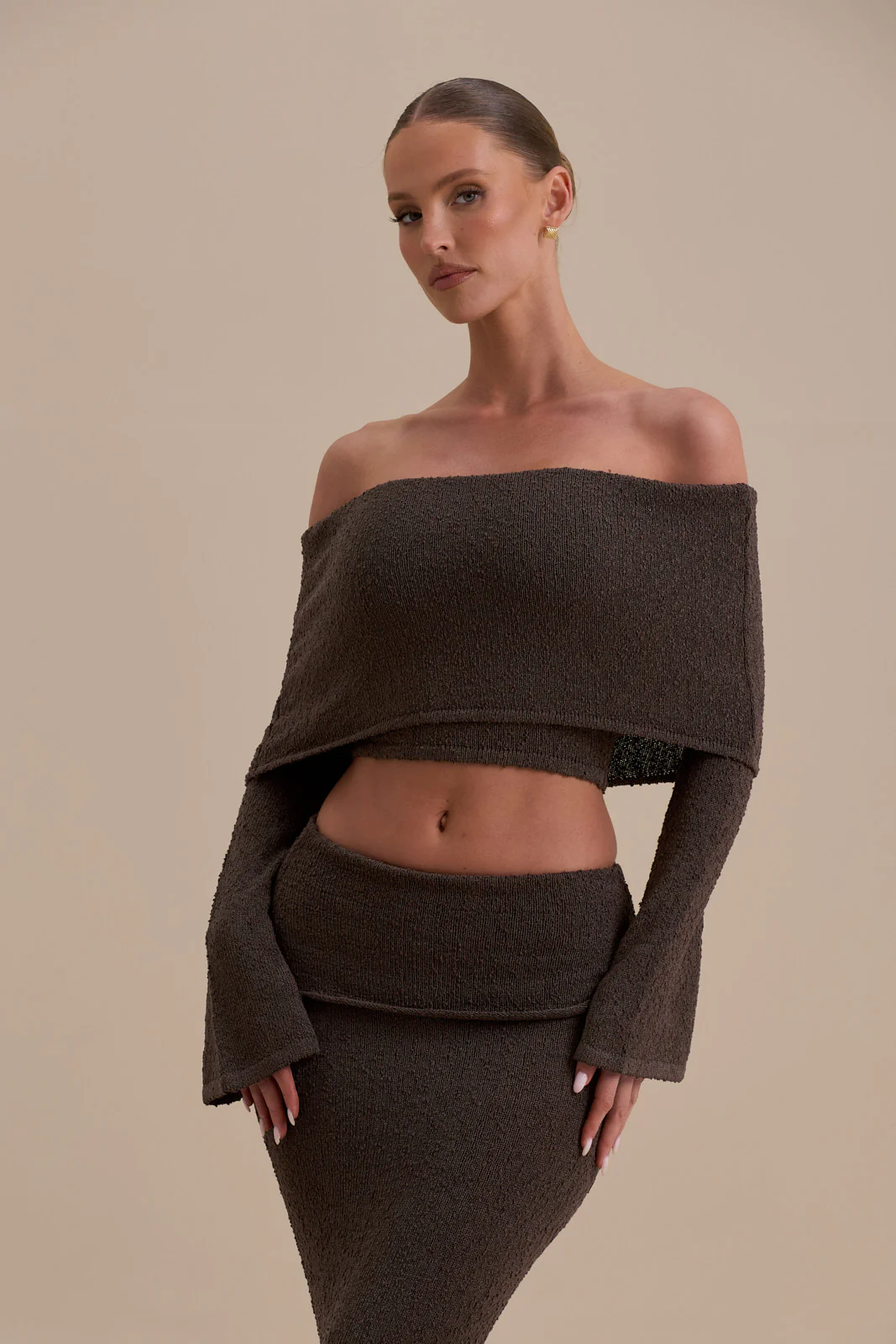 YASMIN BOUCLE KNIT CO-ORD | CHOCOLATE - Image 6
