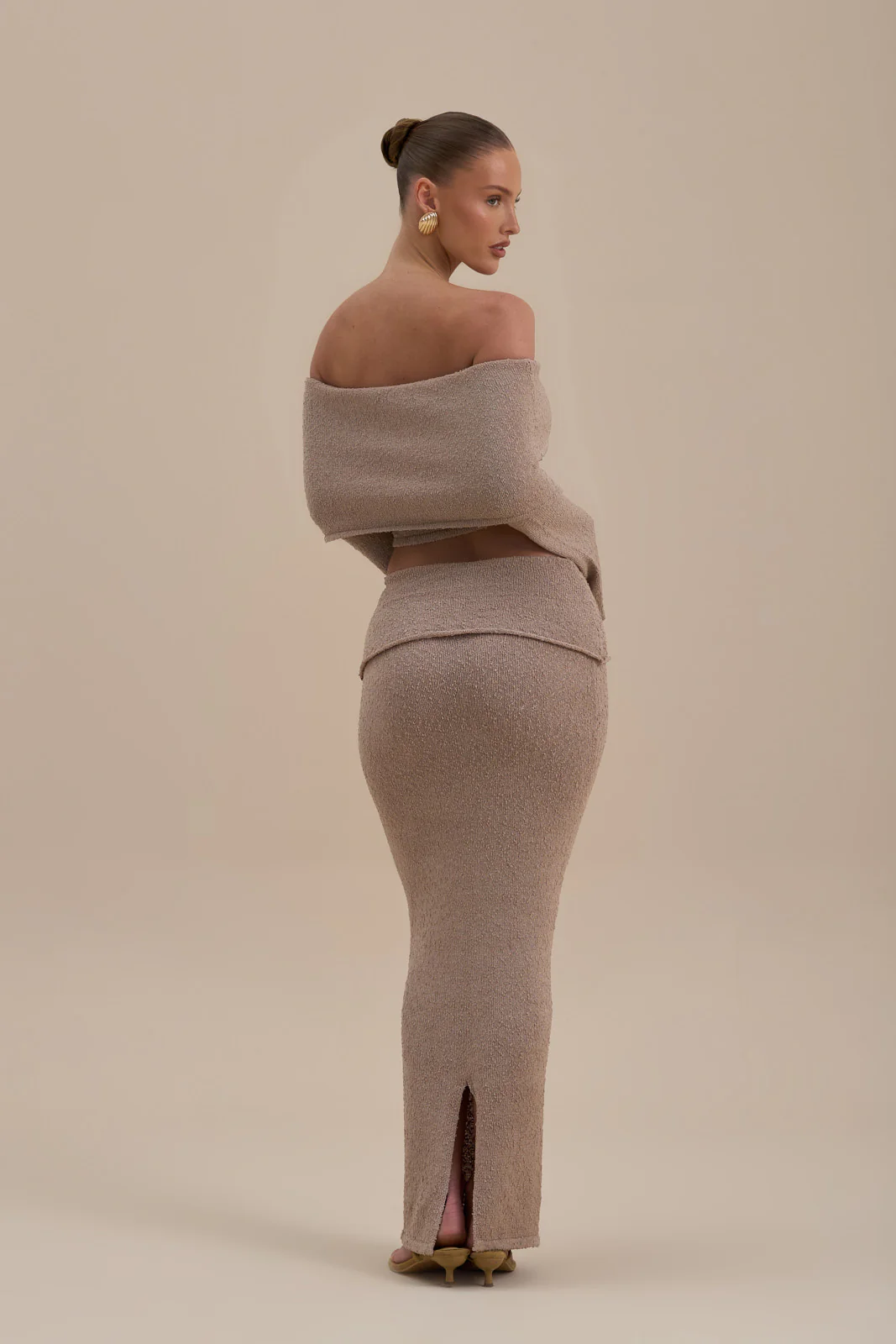 YASMIN BOUCLE KNIT CO-ORD | LATTE - Image 4