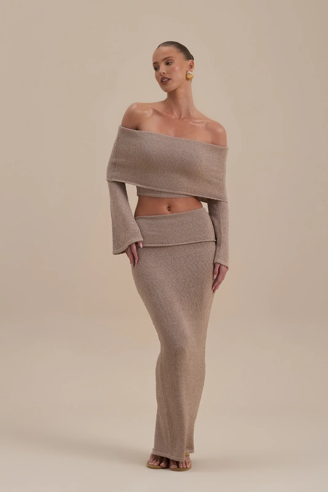 YASMIN BOUCLE KNIT CO-ORD | LATTE - Image 6