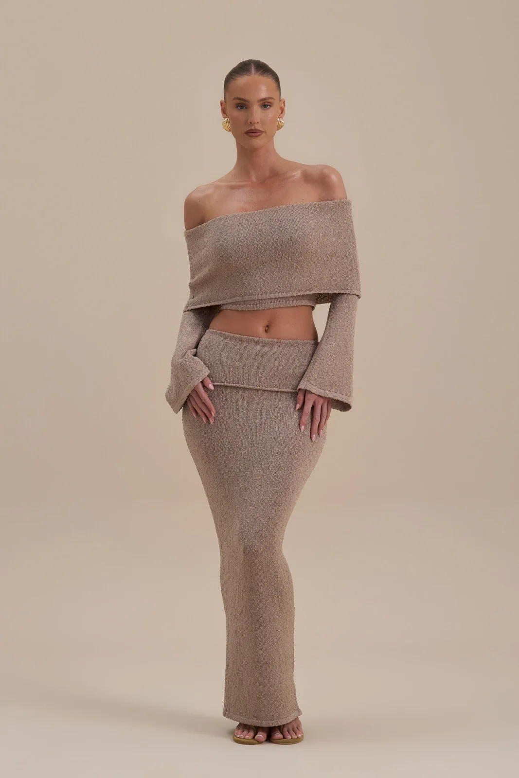 YASMIN BOUCLE KNIT CO-ORD | LATTE - Image 7