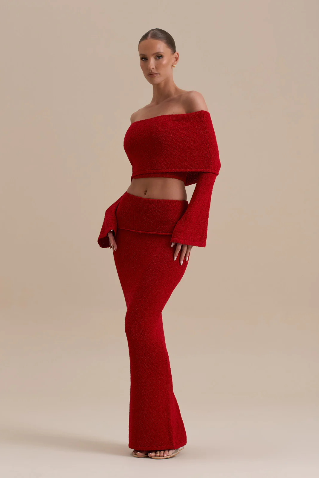 YASMIN BOUCLE KNIT CO-ORD | RED - Image 9