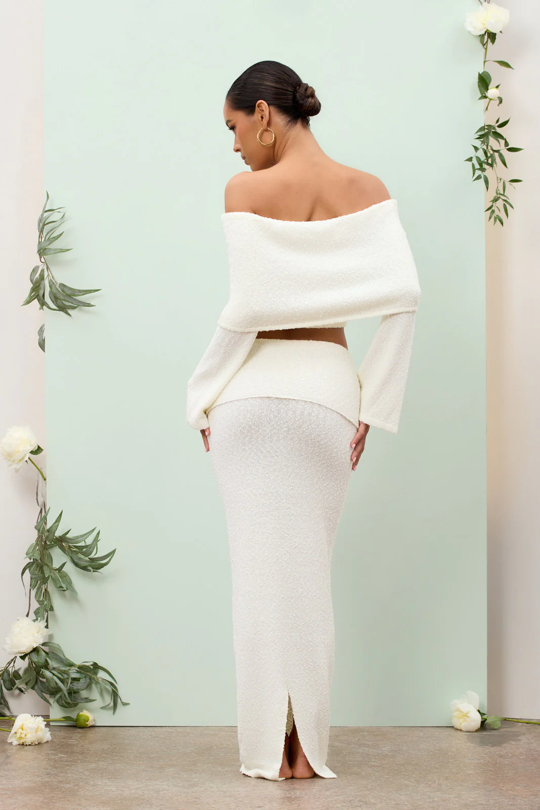 YASMIN BOUCLE KNIT CO-ORD | CREAM - SALE - Image 15