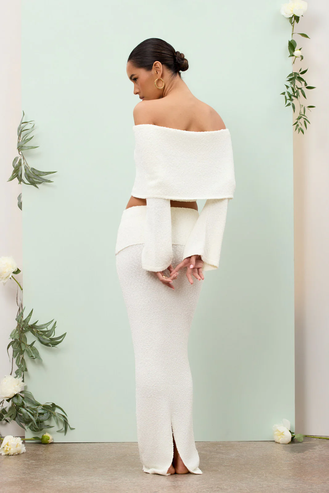 YASMIN BOUCLE KNIT CO-ORD | CREAM - SALE - Image 16