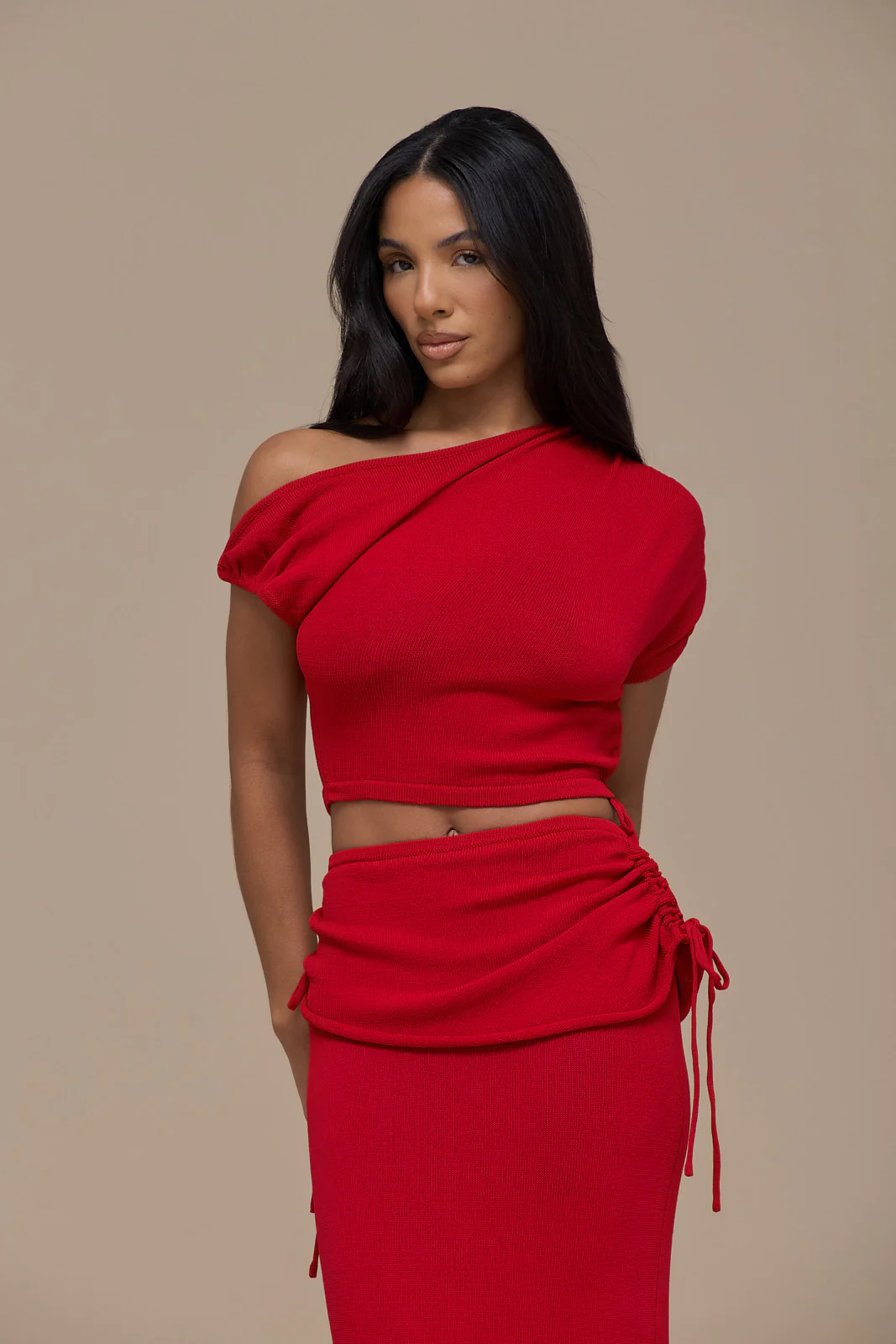 YRIS KNIT CO-ORD | RED - SALE - Image 3