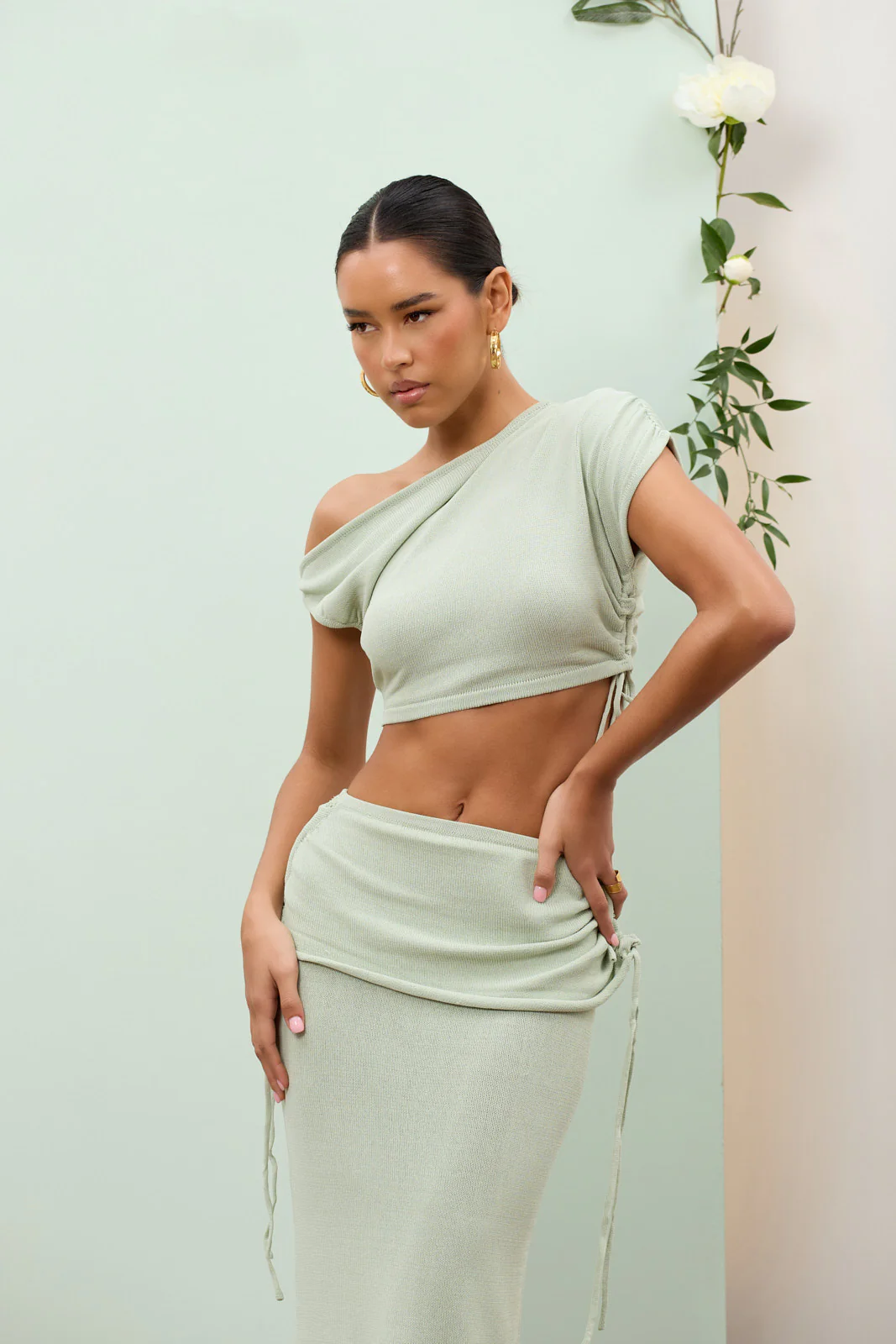 YRIS KNIT CO-ORD | SAGE - SALE - Image 3